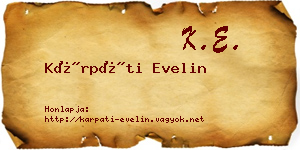 Kárpáti Evelin névjegykártya
